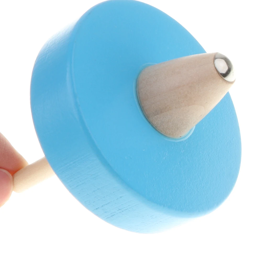Wooden Vintage Spin Toy Spinning Top W/ String Cord Kid Child Peg-Top Gyro Game Toy