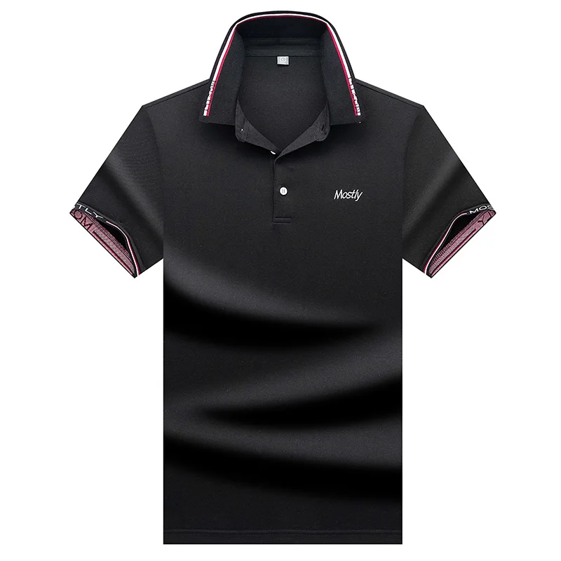 Hommes de POLO Chemises Marque Coton A Manches Courtes Camisas solide broderie Polo Dete Col montant Мужское поло Chemise plus la