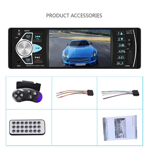 Podofo 1 din Car Stereo FM Radio MP3 Bluetooth Audio Player USB SD AUX 1 DIN Autoradio Rear View Camera For Universal Car Radio - Цвет: Withour Camera