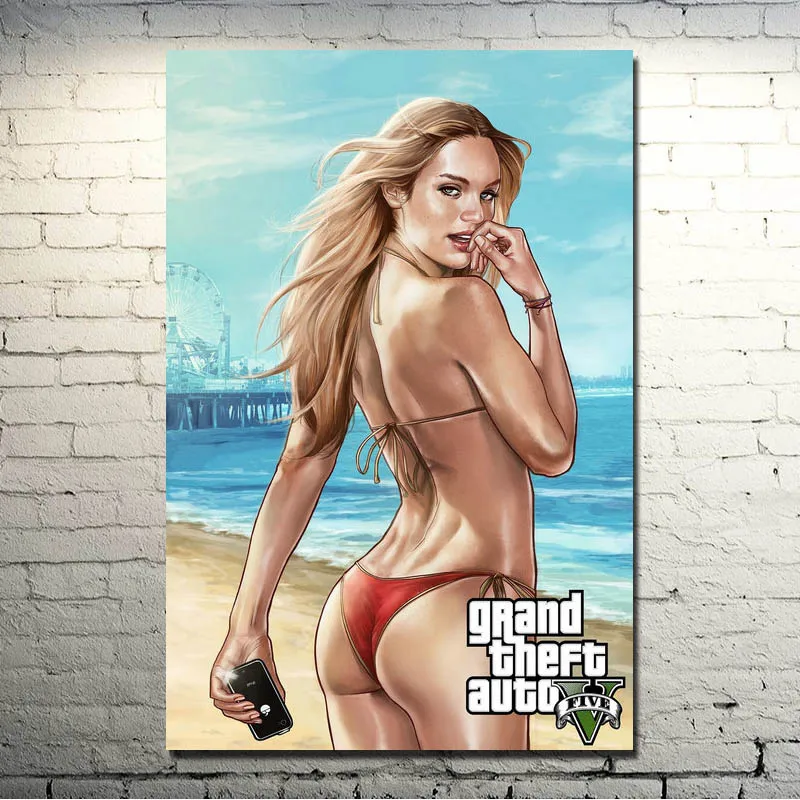 Grand Theft Auto V видеоигра GTA 5 художественная шелковая ткань плакат печать 13x20 32x48
