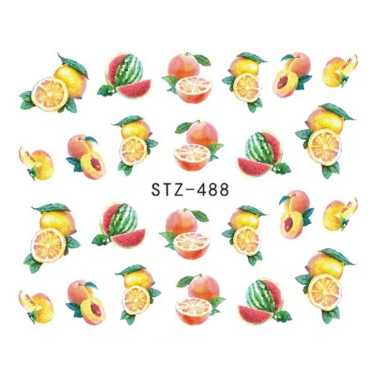 1 шт черный лист наклейки на ногти цветок переводная наклейка слайдер дизайн ногтей украшение для маникюра обертывания фольга советы CHSTZ808-843 - Цвет: STZ488