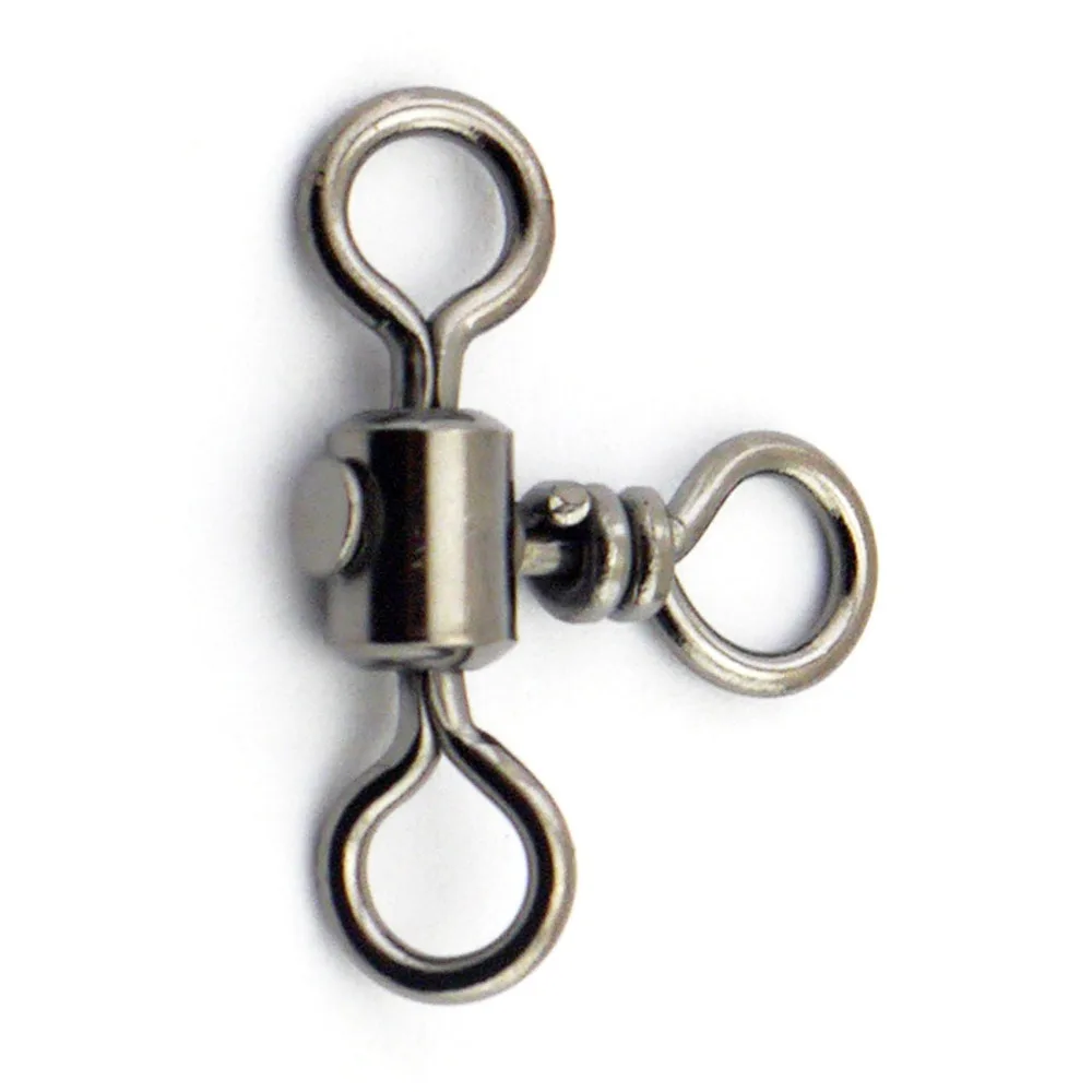 20Pcs Fishing swivels Connector 3 Way Barrel Swivel Cross Line Rolling