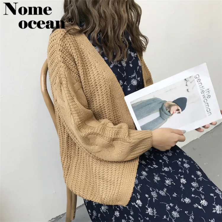 Elegant Women Cardigans Plait Pattern Long Sleeve Knitted Coats for