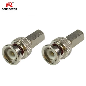 

50pcs BNC MALE TWIST ON Connectors BNC MALE TWIST ON Plug Jack for RG58 RG59 RG6 Coaxial Cable