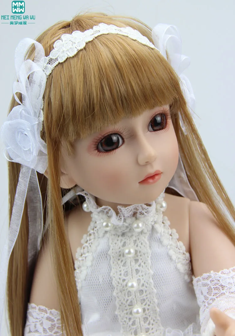 45 см высокого качества силиконовые куклы baby/Белое платье принцессы SD кукла для девочки принцессы подарок