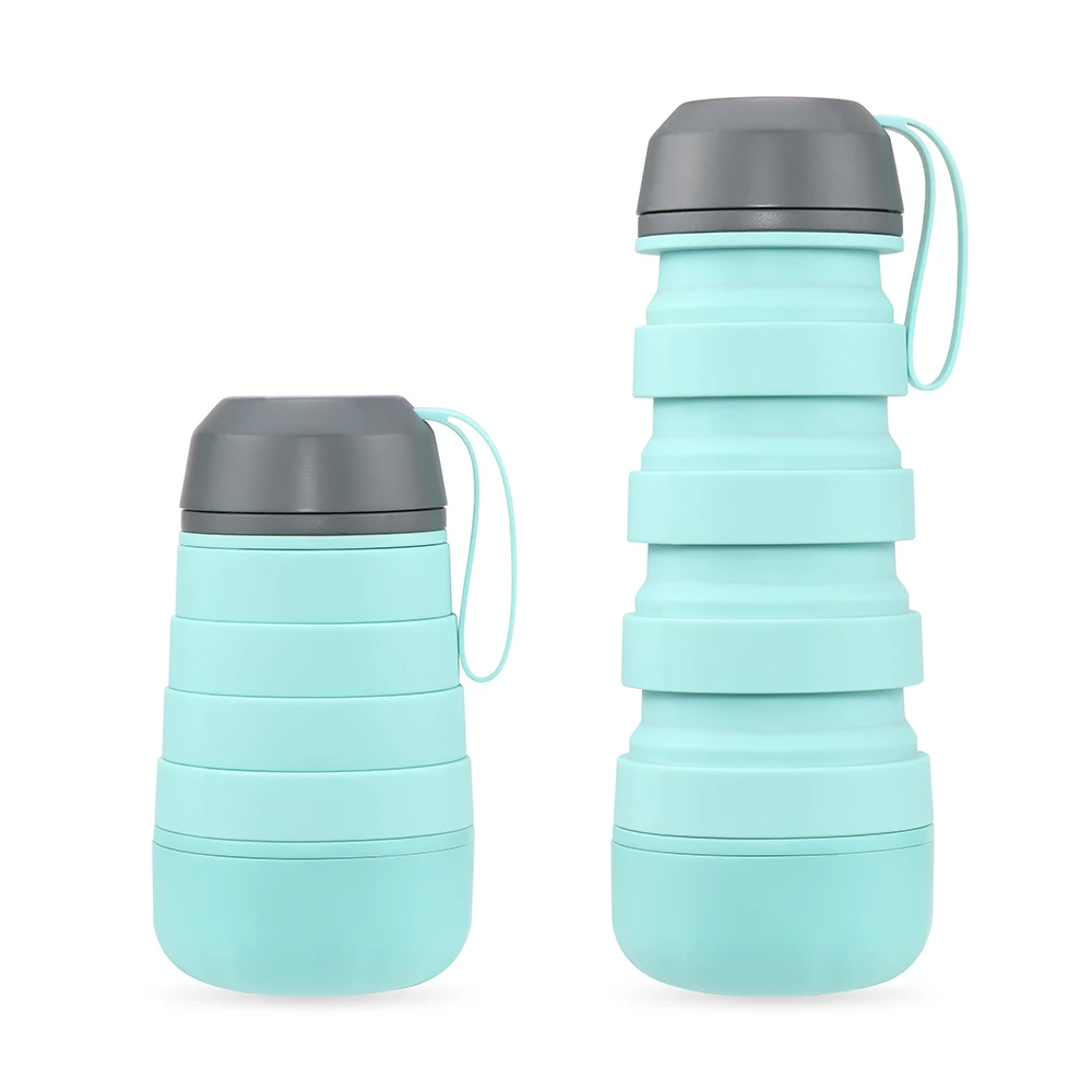 

400ML Portable Silicone Water Bottle Retractable Folding Coffee Bottle Outdoor Travel Drinking Collapsible Sport Drink Kettle