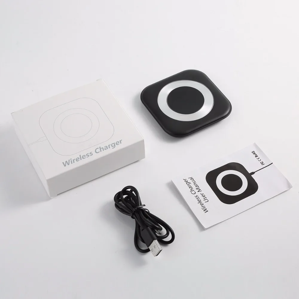 SOONHUA ABS 10W Fast Wireless Charging Adapter Temperature Control Indicator Light Charger Compatible With QI Standard Devices