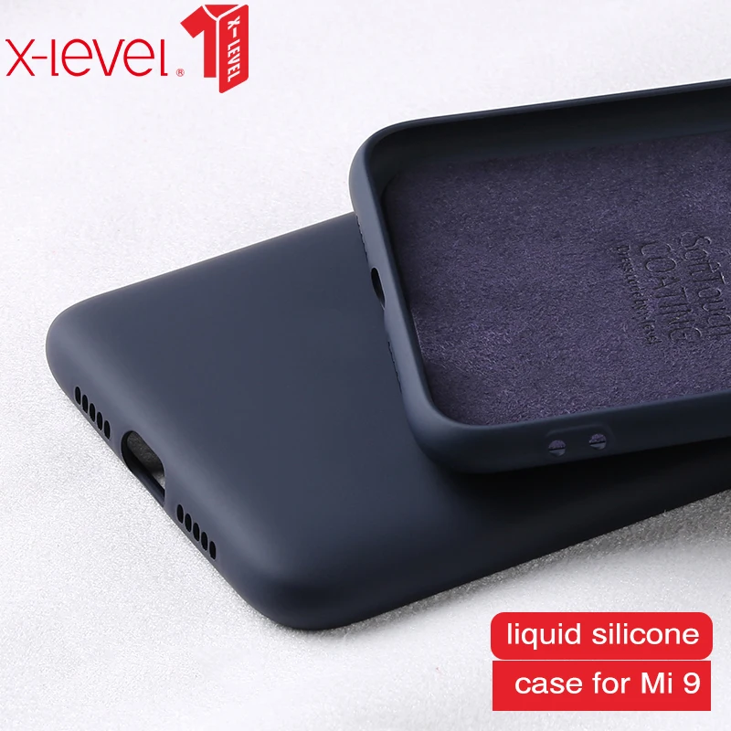 X-Level Liquid Silicone Case For Xiaomi Mi 9 Original Soft Baby Skin Feeling Micro Fiber Back Cover mi case mi9 |