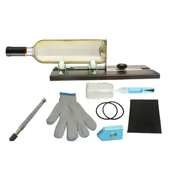 

6PCS Aluminum Alloy Glass Bottle Cutter Set Gloves Fixed Rubber Ring Sandpaper Bottle Brush Cutting Tool Kit