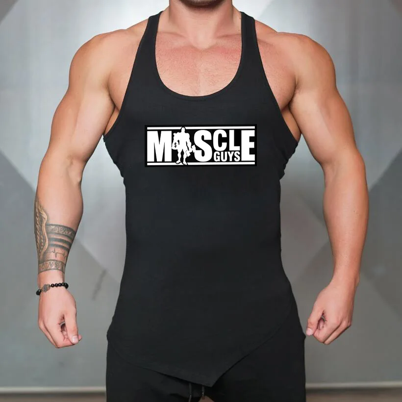 Muscleguys Men Bodybuilding Tank Top Gyms Fitness Clothing Crossfit Muscle Vest Cotton Tight