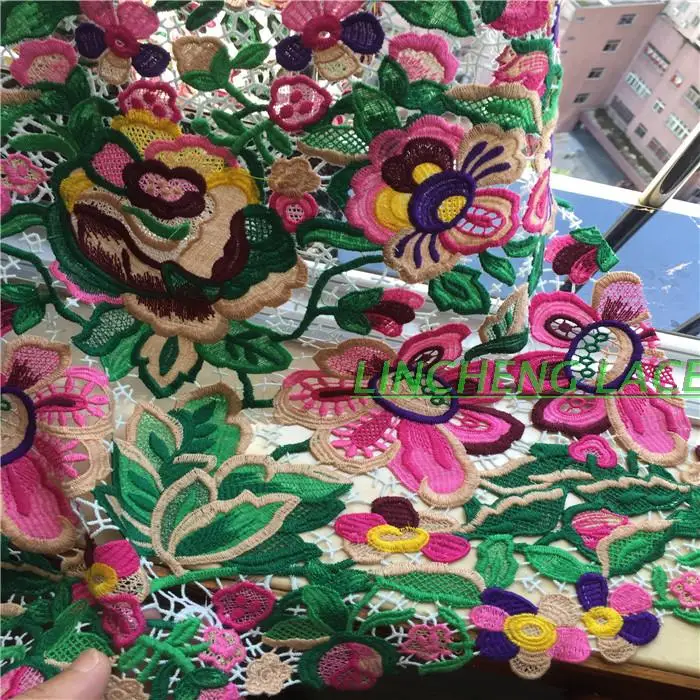 

Tecidos 2019 New Color Matching The Original Brocade Water Soluble Embroidery Lace Fabrics Warren X Slave Dress With Fabric