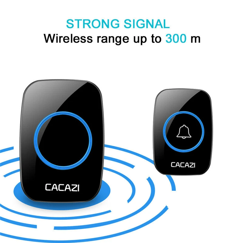 Беспроводной дверной звонок Водонепроницаемый Домашний Беспроводной дверной звонок умный светодиодный светильник звонок 2 приемника и 1 передатчик мелодии 38 шт