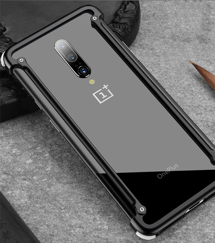 Oatsbasf чехол для OnePlus 7 Pro Тонкий Алюминиевый металлический бампер чехол для OnePlus 7 7 Pro модный защитный чехол