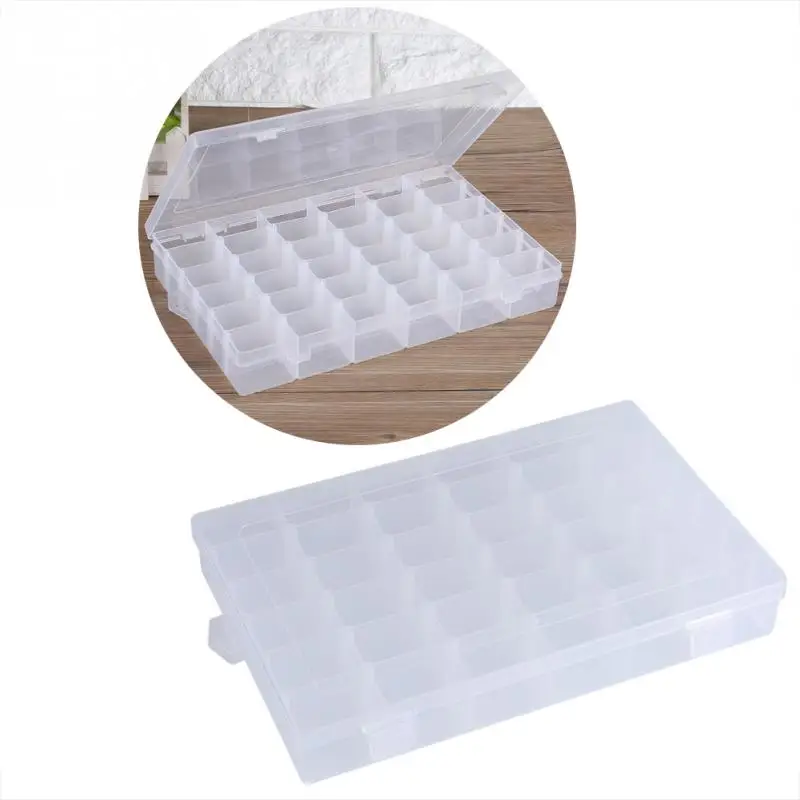 6 Pieces 36 Grids Plastic Organizer Box Clear Storage Container Plastic  Jewelry Organizer Bead Holder Sewing Storage Jewelry Box with Removable