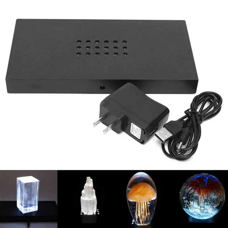 

18 LED Light Lamp Base Stand Plastic Material 3D USB Night Lamp Bases For Crystal Display Vase AC Adapter US Plug