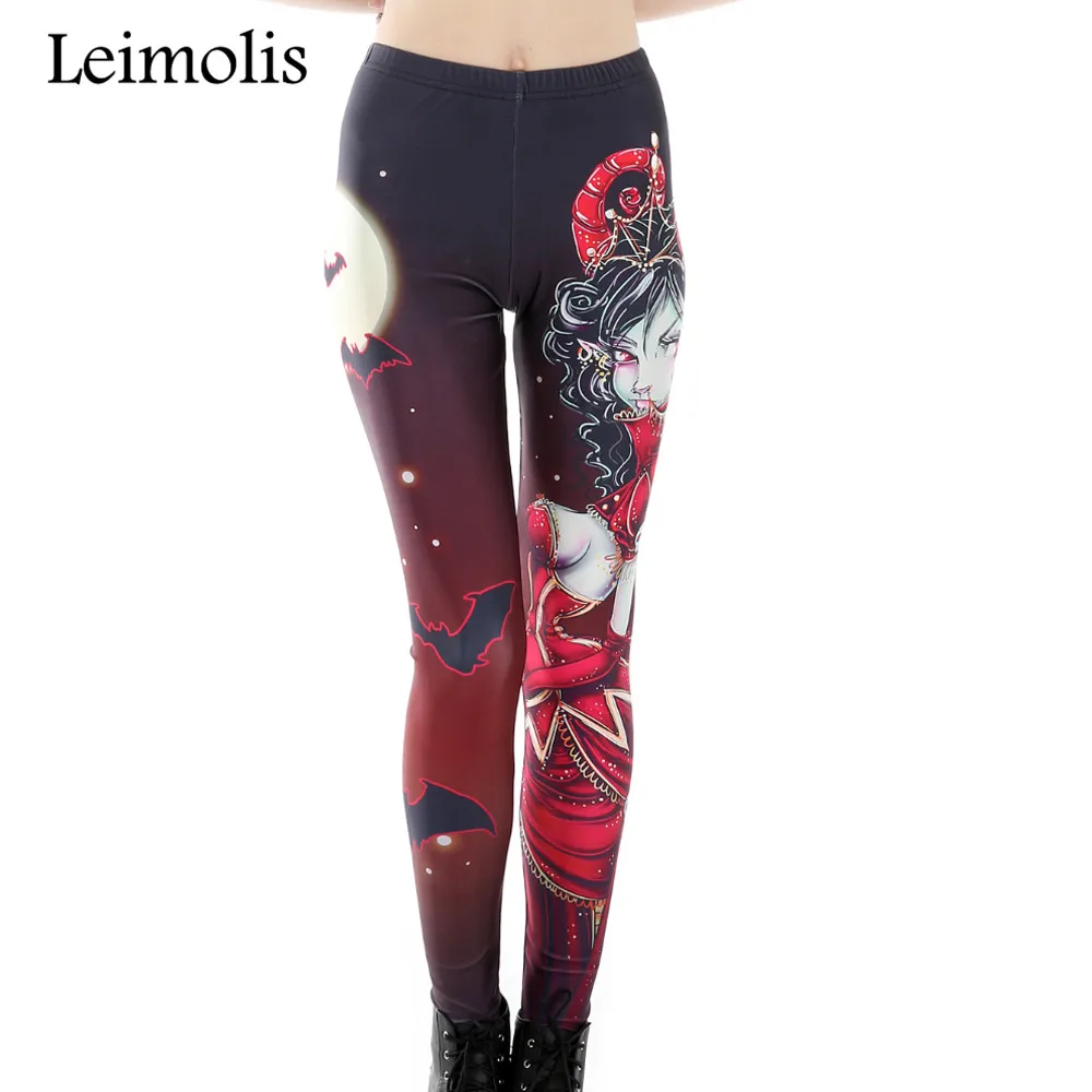 

new 3D print Vampire bat winter warm Harajuku punk adventure time workout push up spandex plus size fitness leggings women pants