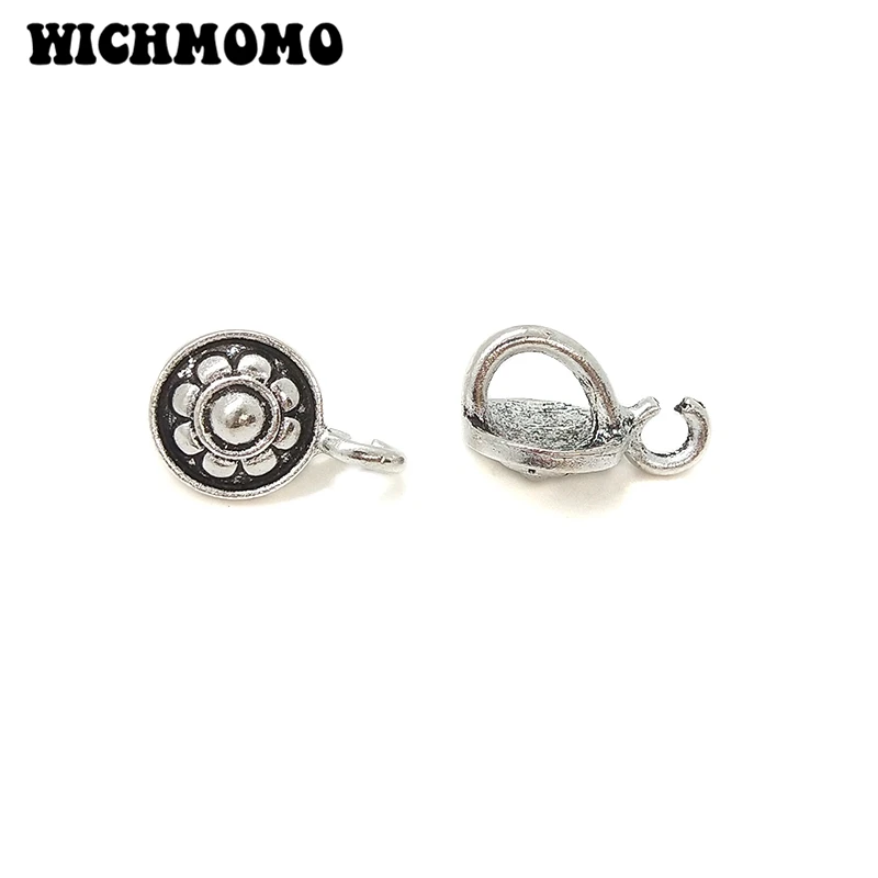 

2019 New 20mm 5pieces/bag Zinc Alloy Round Flowers Connectors Clothes Decorative Charms DIY Earring Hair Jewelry Accessories