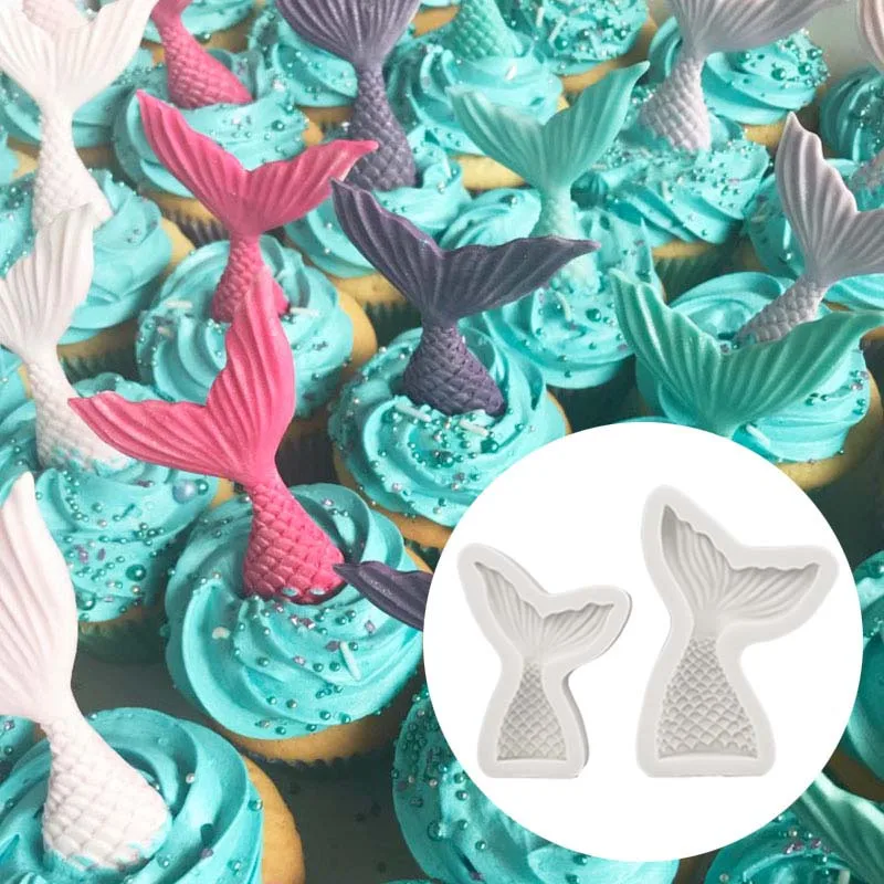 

2019 Hot Sale Cake Decoration Creative Tools Sea Fondant Mold Mermaid Tail Silicone DIY Baking Chocolate Candy Soap Forms Mould