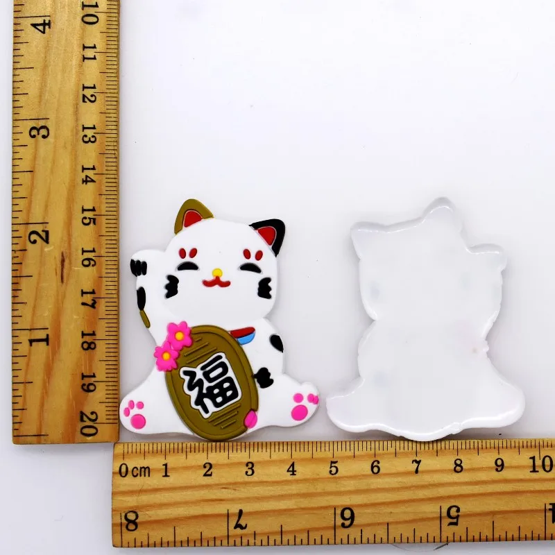 10 шт. кошки Lucky Cat Flatback мягкие подвески из ПВХ Fit Croc обувь/чехол для телефона/iPad DIY ремесло аксессуары - Цвет: 2