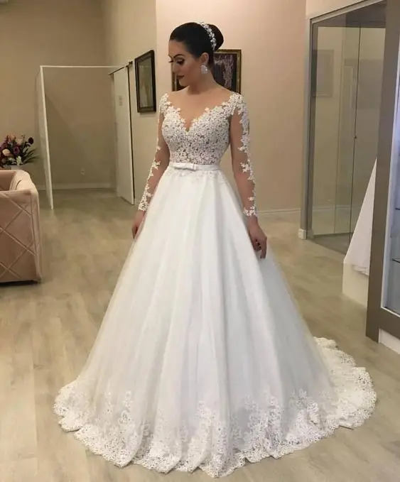 

High Quality Wedding Dress with Sleeves Bridal Gown Dresses For Bride Custom Made To Order Superbweddingdress