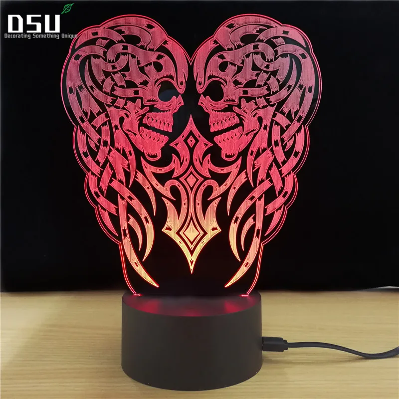 

Skull 3D Led lamp Novelty Gifts 7 Colors Changing Led Night Lights Desk Table nightlight, Party, Holloween Gift Home Decoration