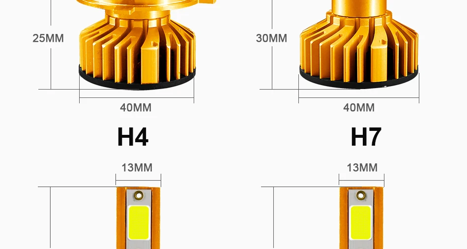 Hlxg желтовато-4300 K Супер Мини Размер 12V H1 Led H7 H4 Автомобильные фары комплект H3 9005 HB3 9006 HB4 H8 H11 Авто противотуманных фар с возможностью креативного освещения