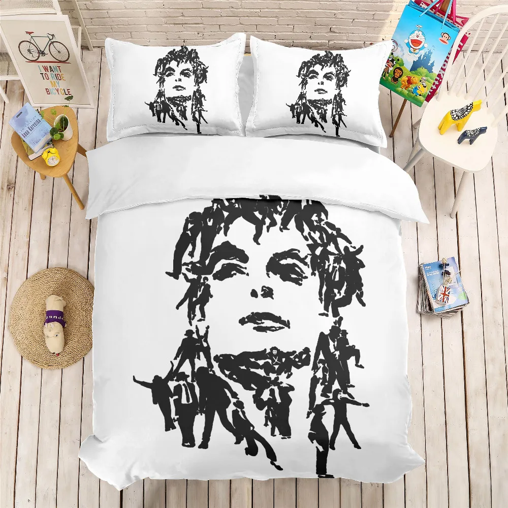 

MUSOLEI 3D Bedding Set Michael Jackson Soft Bed Duvet Cover Set Twin Queen King Size