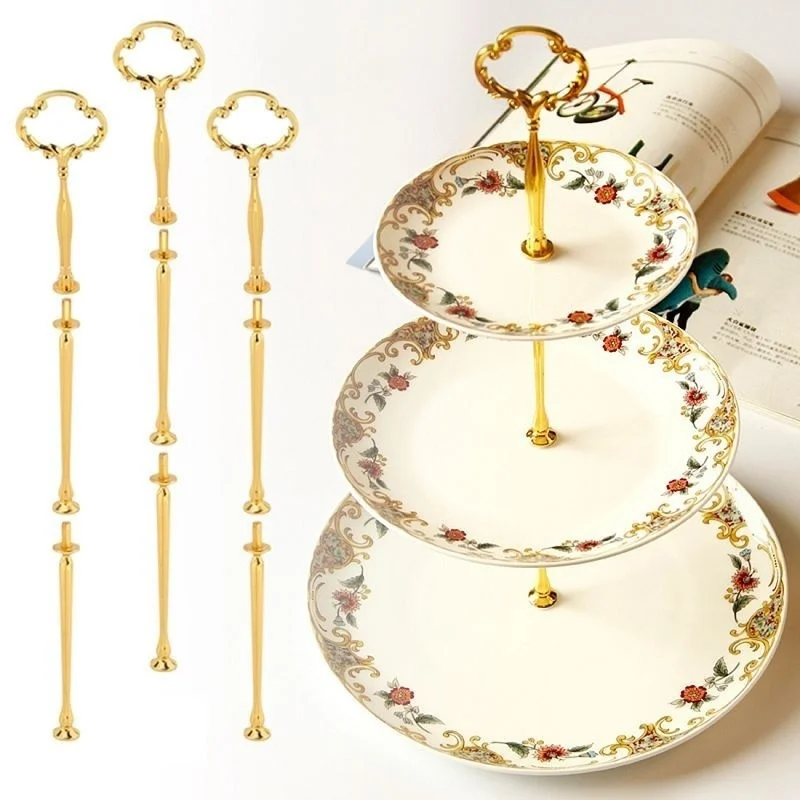 

3 Tiers Radian Cake Plate Stand Cupcake Fittings Silver Golden Wedding Party Supplies MYDING