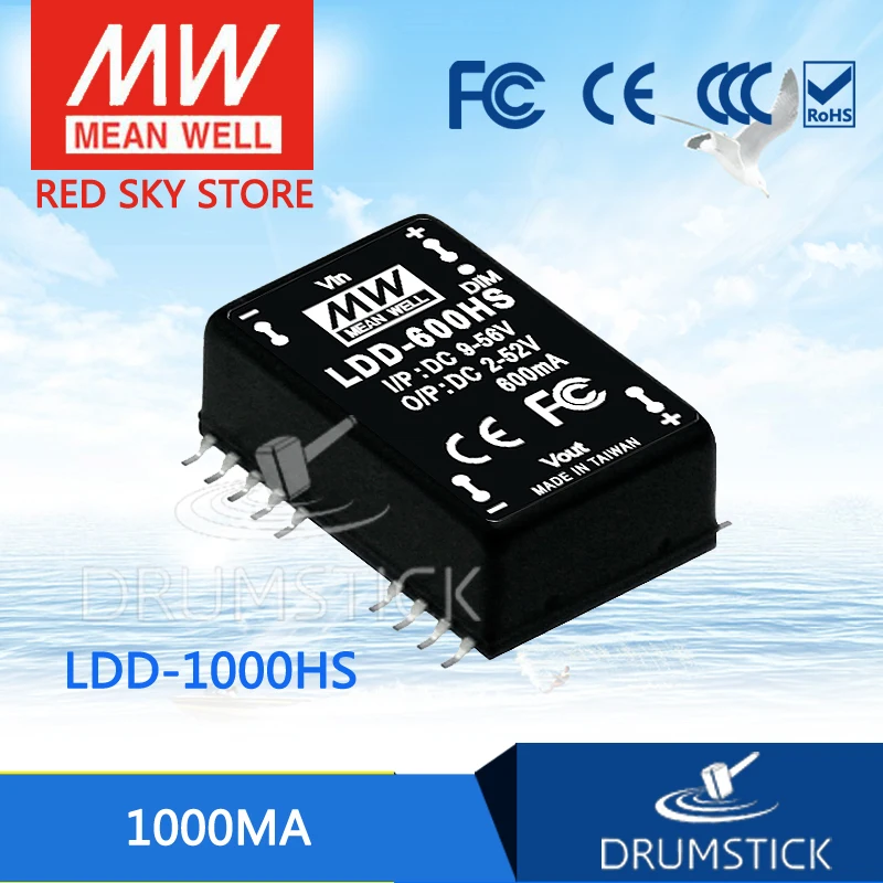 

Hot sale MEAN WELL original LDD-1000HS 2 ~ 52VDC 1000mA meanwell LDD-1000 DC-DC LED driver SMD style