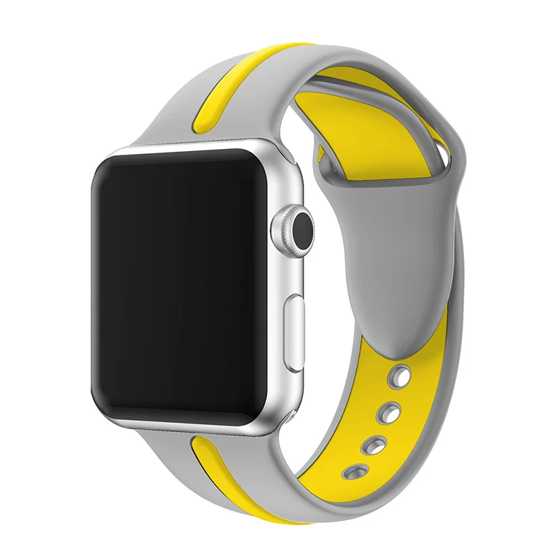 Спортивный силиконовый ремешок для Apple Watch Band 42 мм 44 40 38 Iwatch Series 4/3/2/1 браслет часов