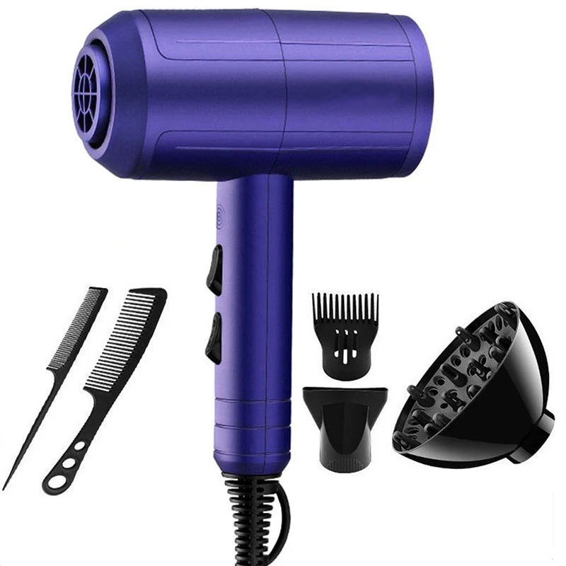 Secador de Cabelo Poder de Aquecimento Ionic Pente Temperatura Constante 6 Pçs - Set Kit Salon Professional Novo 2000w 220v Hot 5 Pente Poder de Aquecimento Temperatura Constante 6