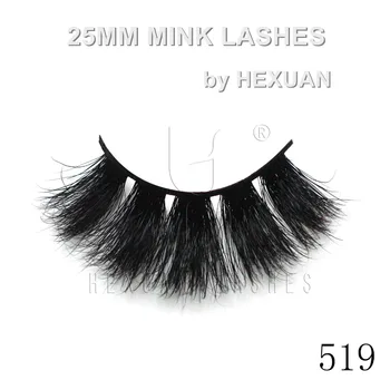 

519 HEXUAN 25mm lashes 3d mink lashes handmade full strip lashes 5D mink eyelashes full volume E80 false eyelash