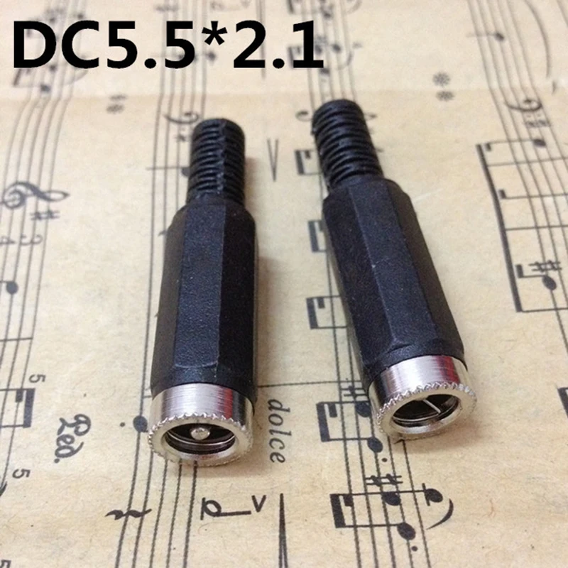10pcs Male / Female DC Power Jack Plugs 2.1mm x 5.5mm DIY Projects Socket Adapter Connectors