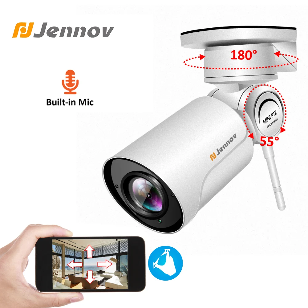 

Jennov PTZ IP CCTV Camera Outdoor 1080P Surveillance Camera Outdoor Wireless Audio Record WIFI Security Cam 2MP HD P2P 4 x Zoom