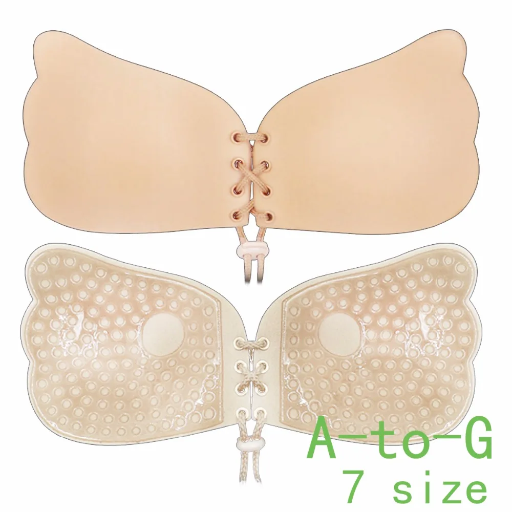 

Jastie Womens Sexy Bandage Push Up Bra Strapless Nude Plus Size Invisible Bras Intimates backless fantasy bralette silicone bra