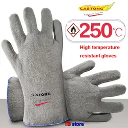 CASTONG 250 градусов высокая термостойкость Перчатки удобные дышащие анти-обжигающий Перчатки промышленности защитный Перчатки