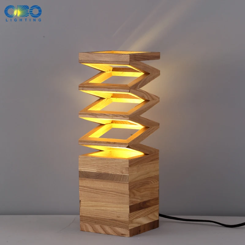 Modern Wood Spring Shape Table Lamp Simple Study Desk Light Room Bedroom Bedside Decoration Lighting E27 110 240V Free Shipping In Lamps From Lights