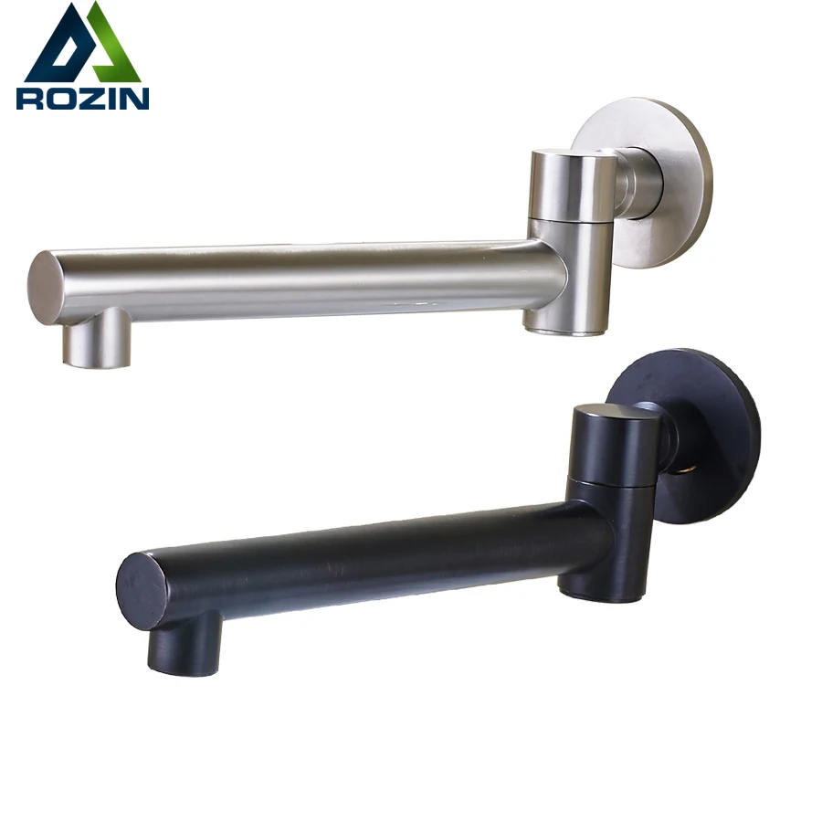 

Free Shipping Bathtub Sink Spout Wall Mounted 360 Rotation Basin Faucet Spout Sprayer no Switch Handle