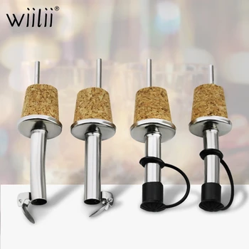 

1PC Stainless Steel Oil Bottle Spout Pourer For Flask Red Wine Pot Bottle Cork Plug Mouth with Stopper Olive Pourer Dispenser