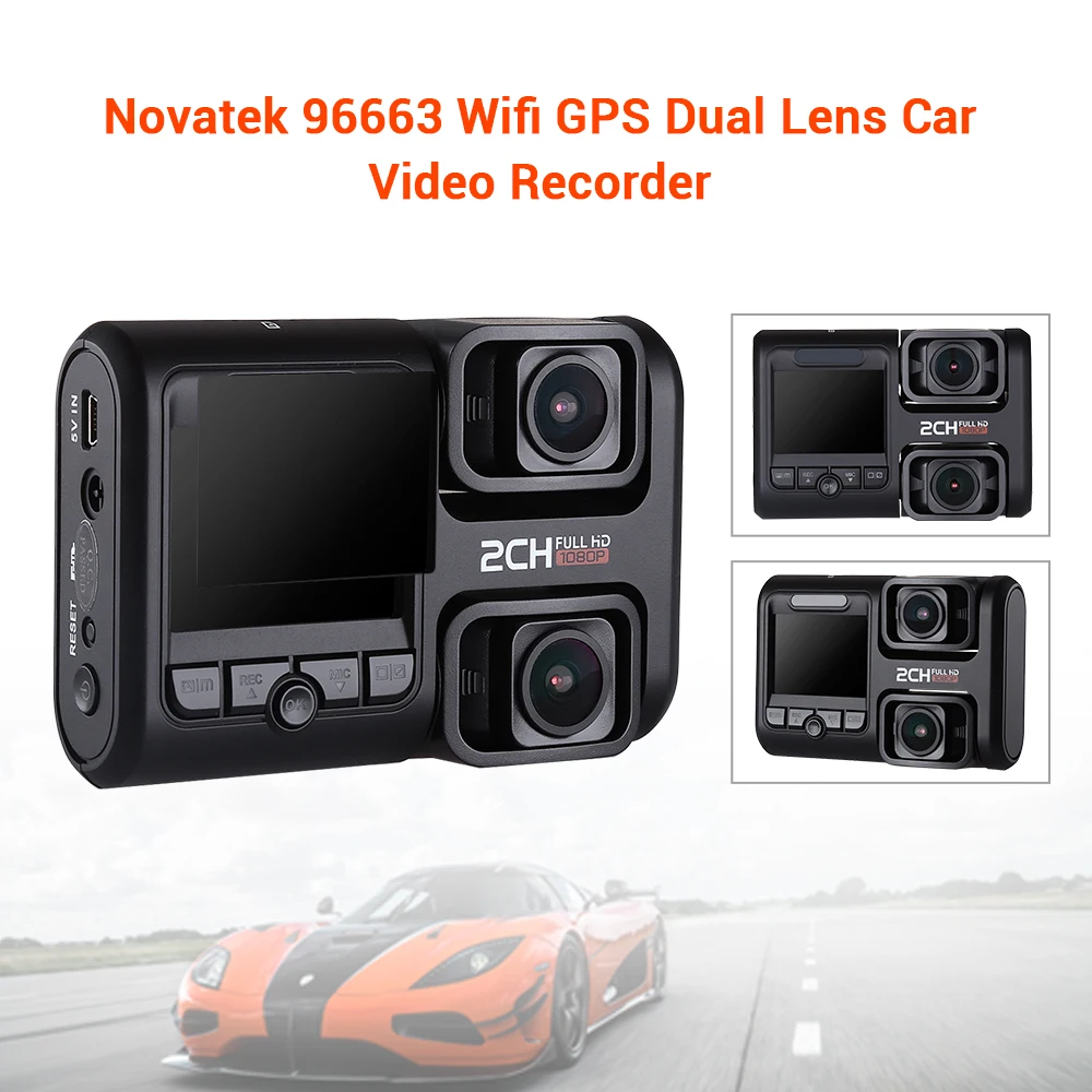 Автомобильный видеорегистратор с wi fi и gps двойной объектив sony IMX323 Cam 1080 p Dvr