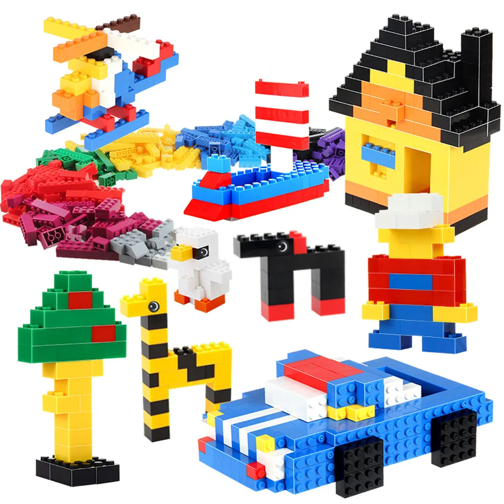 

200-1000PCS Rainbow Small Building Blocks Colorful DIY Small Bricks With Accessories Toy For Kids Compatible Legoed