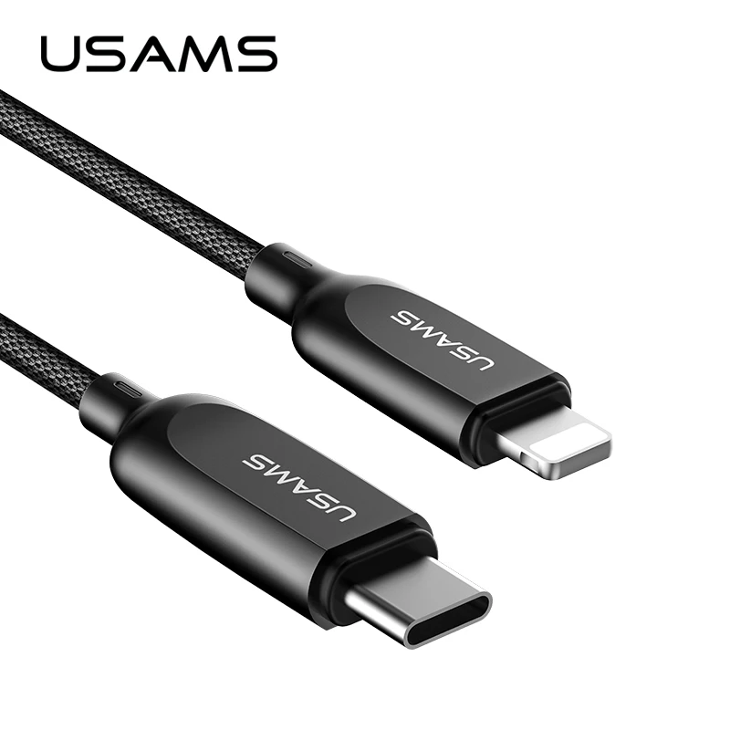

Cable for iPhone 18W Type C to for lighting PD Fast Charger Cable,USAMS Type-C to 8Pin USB Cable 2 in 1 Sync & Charging Cable