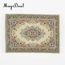 MagiDeal бежевый 1/12 масштаб тканый ковер пол ковер куклы миниатюрный дом мебель Игрушки для кукольного домика пол шелковые покрытия подарки