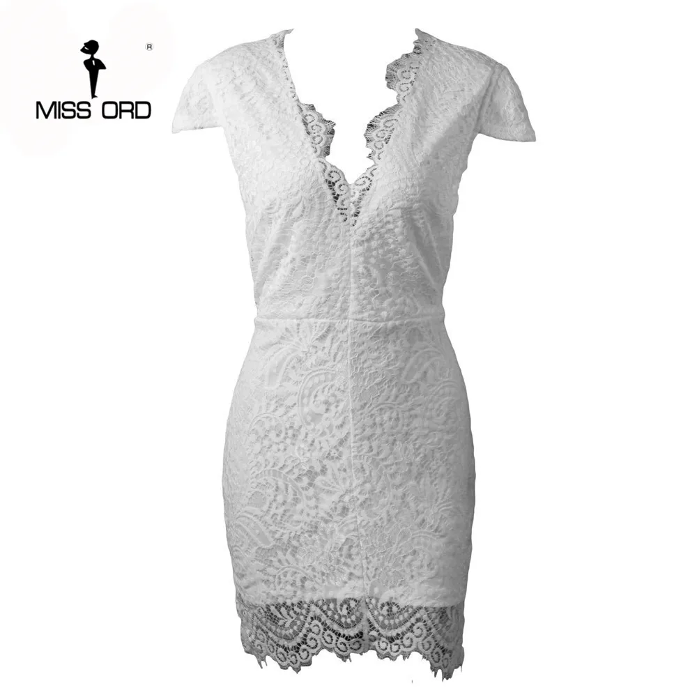 

Free shiping 2019 HOT SALES V-neck halter bodycon white lace dress FT2022