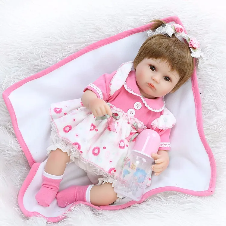 

18inch 45cm Silicone Reborn Baby Dolls Baby Alive Realistic Boneca Bebe lol Lifelike Real Menina Girl Birthday Toys For Children