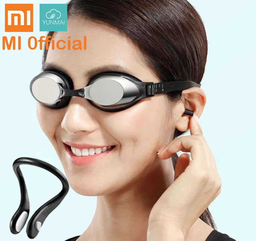 

Xiaomi Swimming goggles set arena Yunmai diopter Nasal clip amateur Silicone Earplug Anti-fog man Glasses diving Sports Eyewear