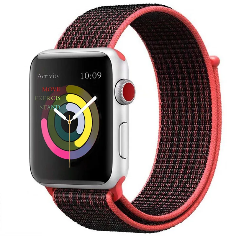 Цвет Напульсники для наручных часов Apple Watch Series 5/4/3/2/1 40 мм 44 спортивный бесшовный нейлон сменный ремешок для 38 мм 42 мм наручных часов iWatch, ремешок