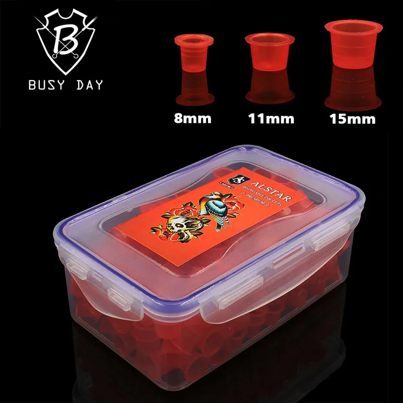 

Disposables tattoo ink cups brand Sterile red ink caps three size tattoo accessories for free shipping