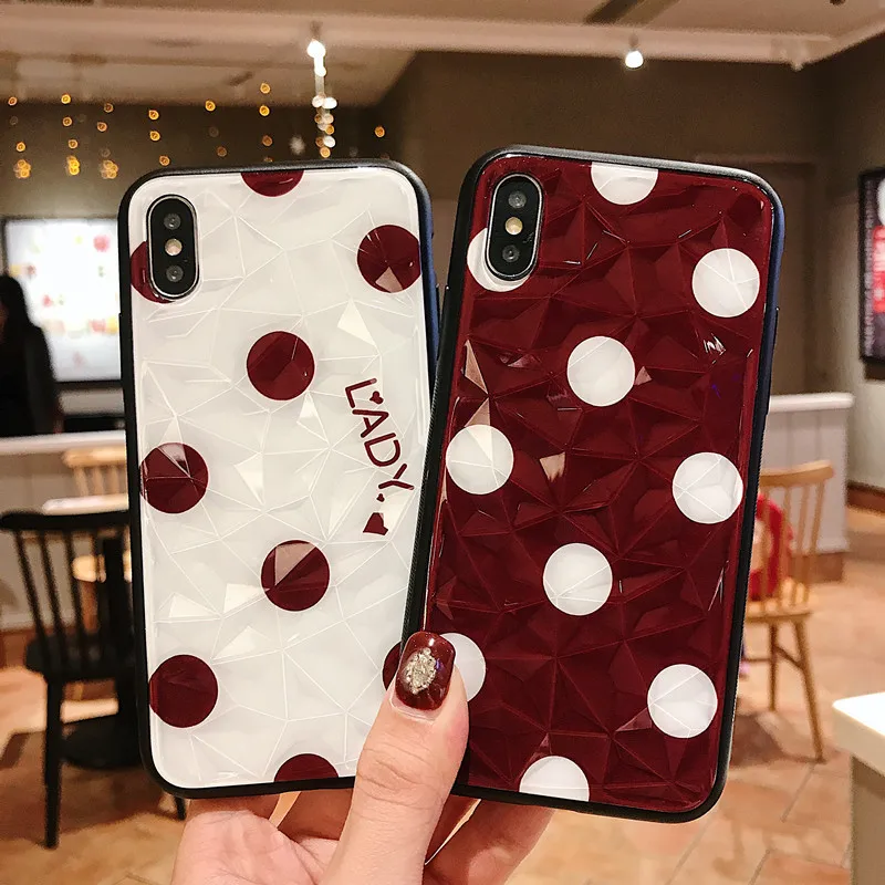 

Diamond Wave Point Phone Case For Iphone 7 7plus 6/6S Plus Fashion Retro Luxury Soft Back Cover For iphone X Max XR XS 8 8plus
