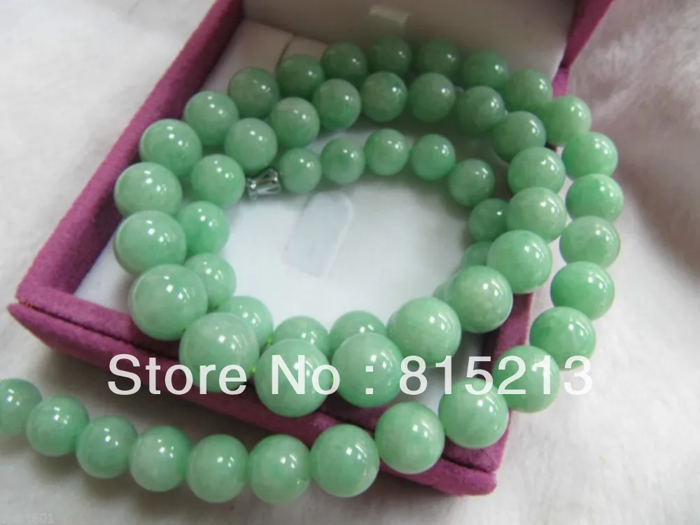 

FREE SHIPPING>>>@@ > N54 Offer Certificate 100% Natural A Grade Green Jade (Jadeite) Bead Necklace